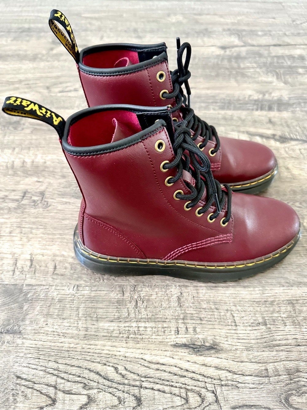 Dr. Martens Zavala Cherry Red Combat Boots Women’s 6 Oxblood - Picture 5 of 9